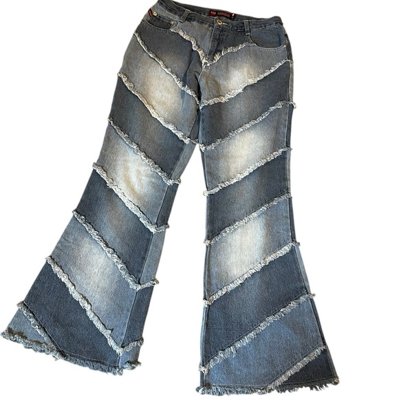 Vintage Denim - Vintage y2k 90s Blue Flared Women Jeans